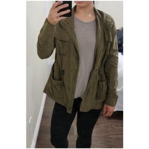 Olive Lightweight Utility Parka Jacket